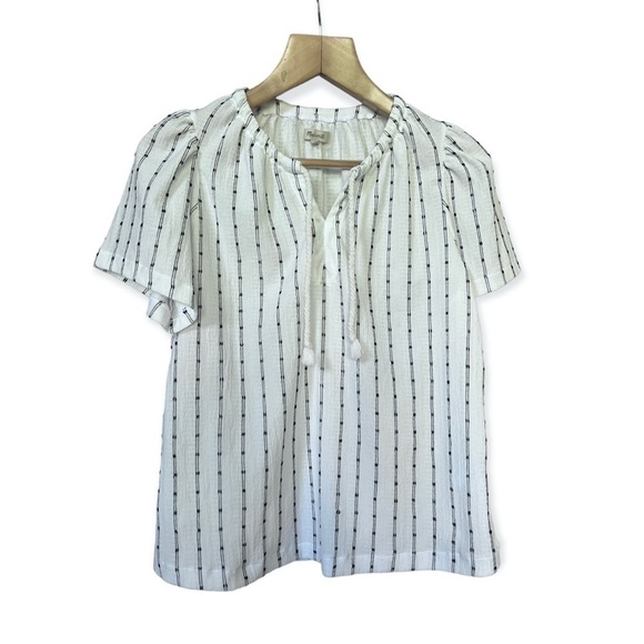 Madewell Women’s Tie Neck Short Sleeve Tunic Top, XS - Picture 2 of 10